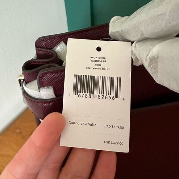 Kate Spade New York Leather Large Satchel Staci in Cherrywood - Picture 6 of 14